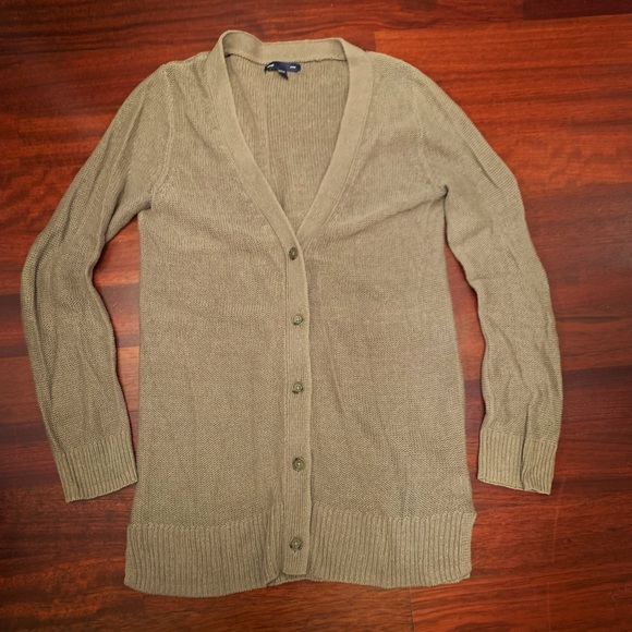 NWOT Good Quality Knit Tan Button Up Cardigan Sweater - Picture 5 of 6